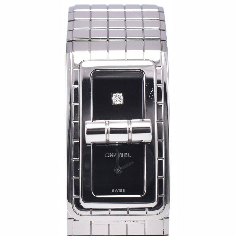 シャネル CHANEL H5144 コードココ ダイヤモンド ブラック クォーツ レディース 良品 箱・保証書付き 腕時計 P#149037