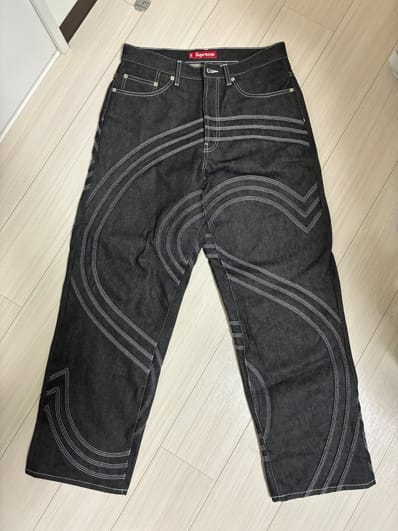 Supreme S Logo Rigid Baggy Jean "Rigid Black"