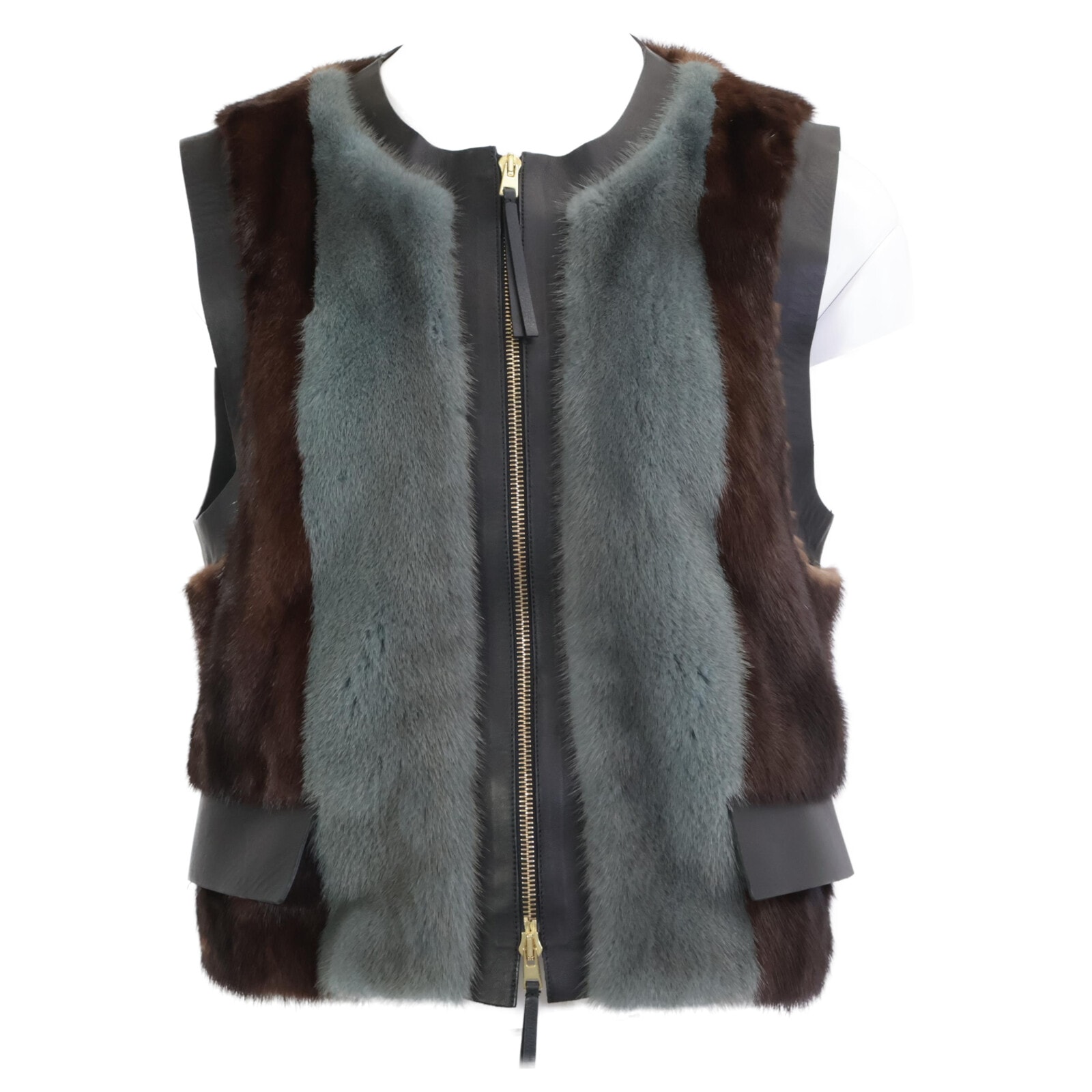 マルニ 美品 国内正規 GLMNU08MQUP0800 00N31 ミンクファー レザー 42