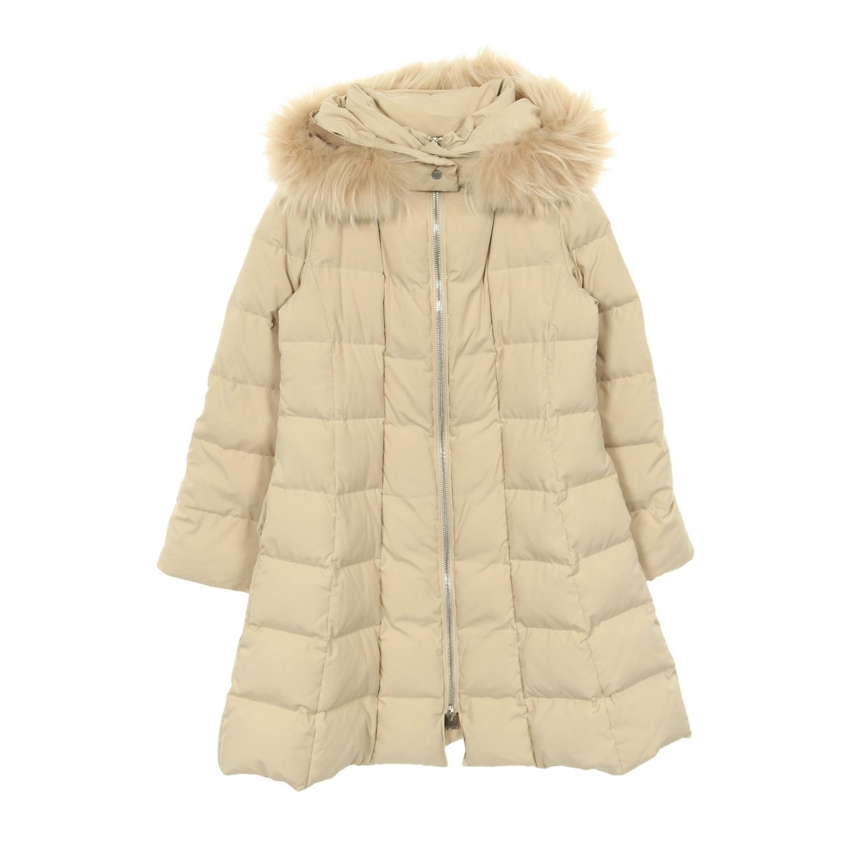 フォクシー FOXEY ダウンジャケット 衣料品 アウター ポリエステル レディース ベージュ系 【中古】