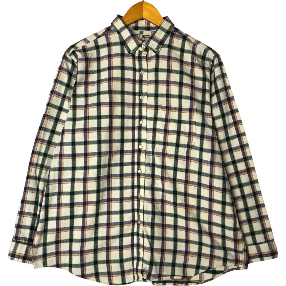 古着 80年代 エルエルビーン L.L.Bean 長袖 ボタンダウン フランネルチェックシャツ USA製 レディースL相当 ヴィンテージ/eaa565857