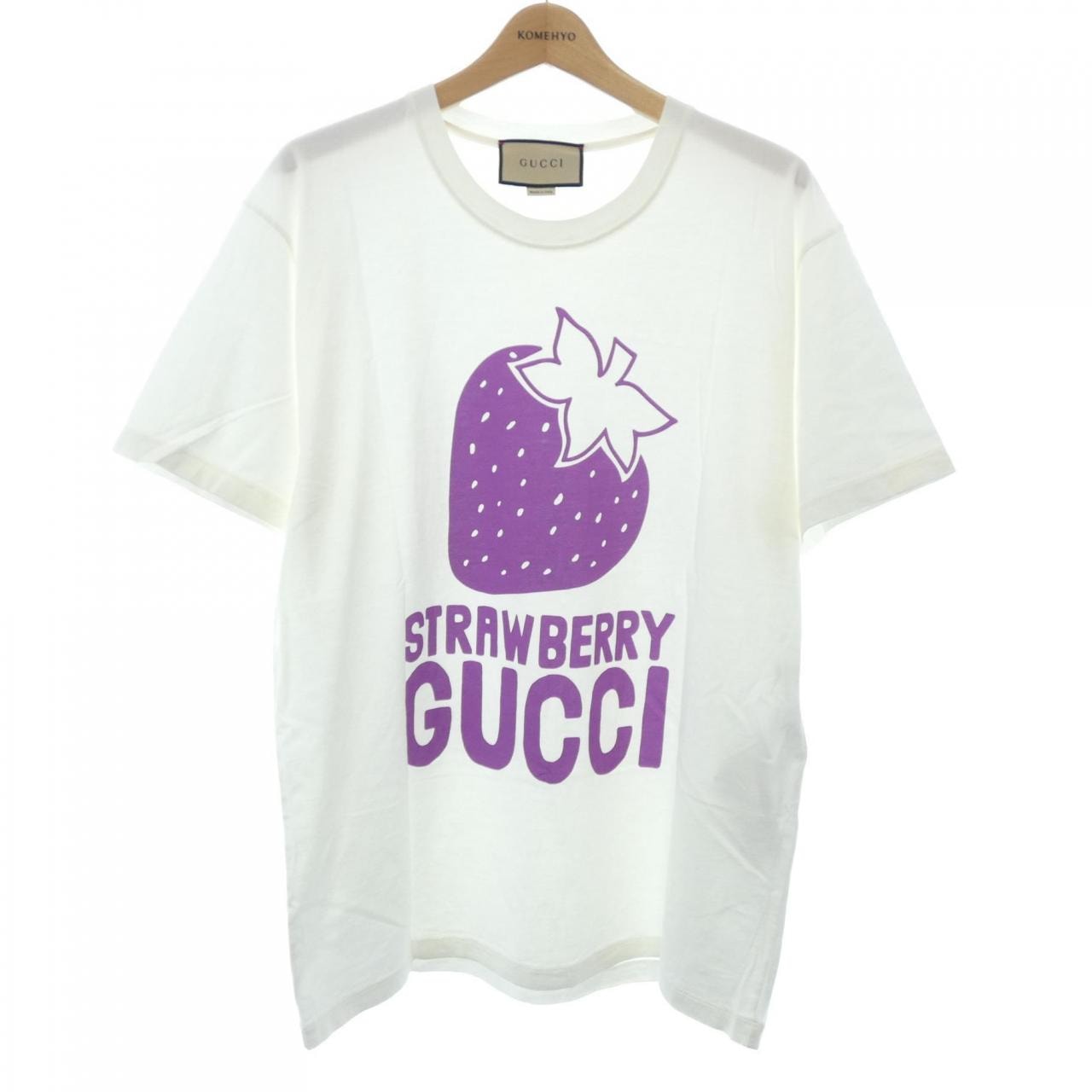 B (目立った傷や汚れなし)】グッチ GUCCI ストロベリーグッチコットンT