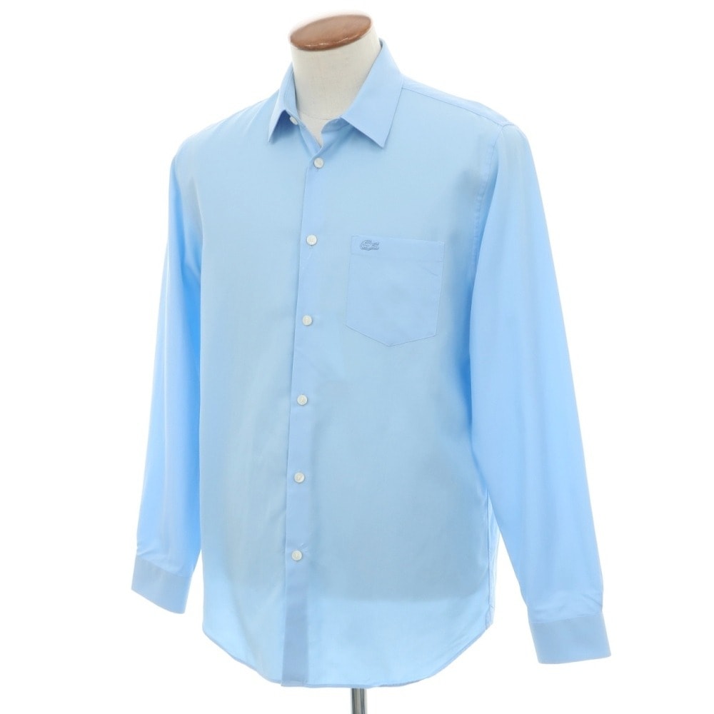 【中古】ラコステ LACOSTE コットン ショートカラー ドレスシャツ ライトブルー【サイズFR 40】【メンズ】