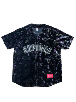 Supreme Floral Velour Baseball Jersey - www.sorbillomenu.com