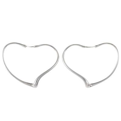 TIFFANY&Co. ティファニー オープンハート フープ ピアス ミディアム スターリングシルバー シルバー【中古】