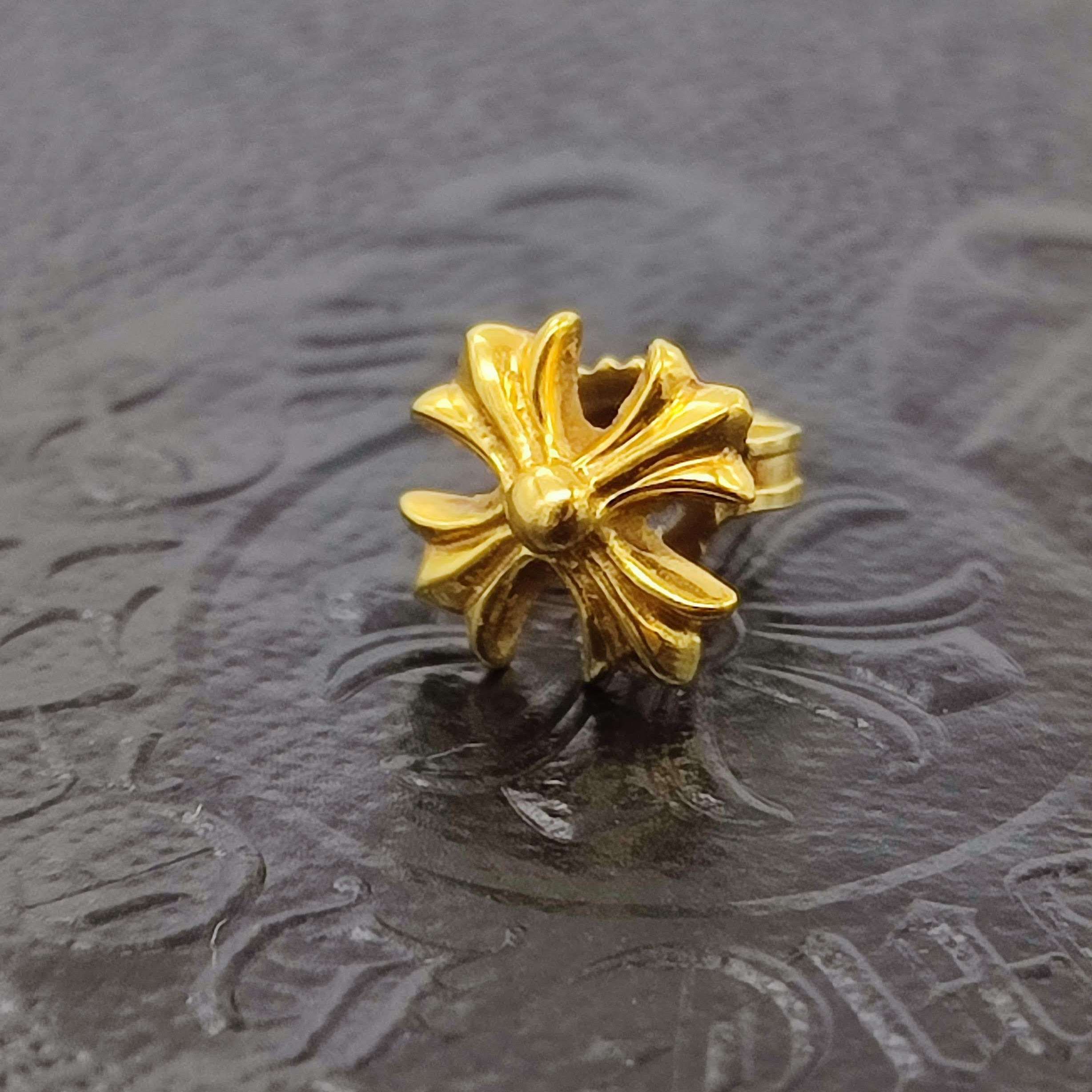 Chrome Hearts 22K CH Plus Stud Earrings "Gold"