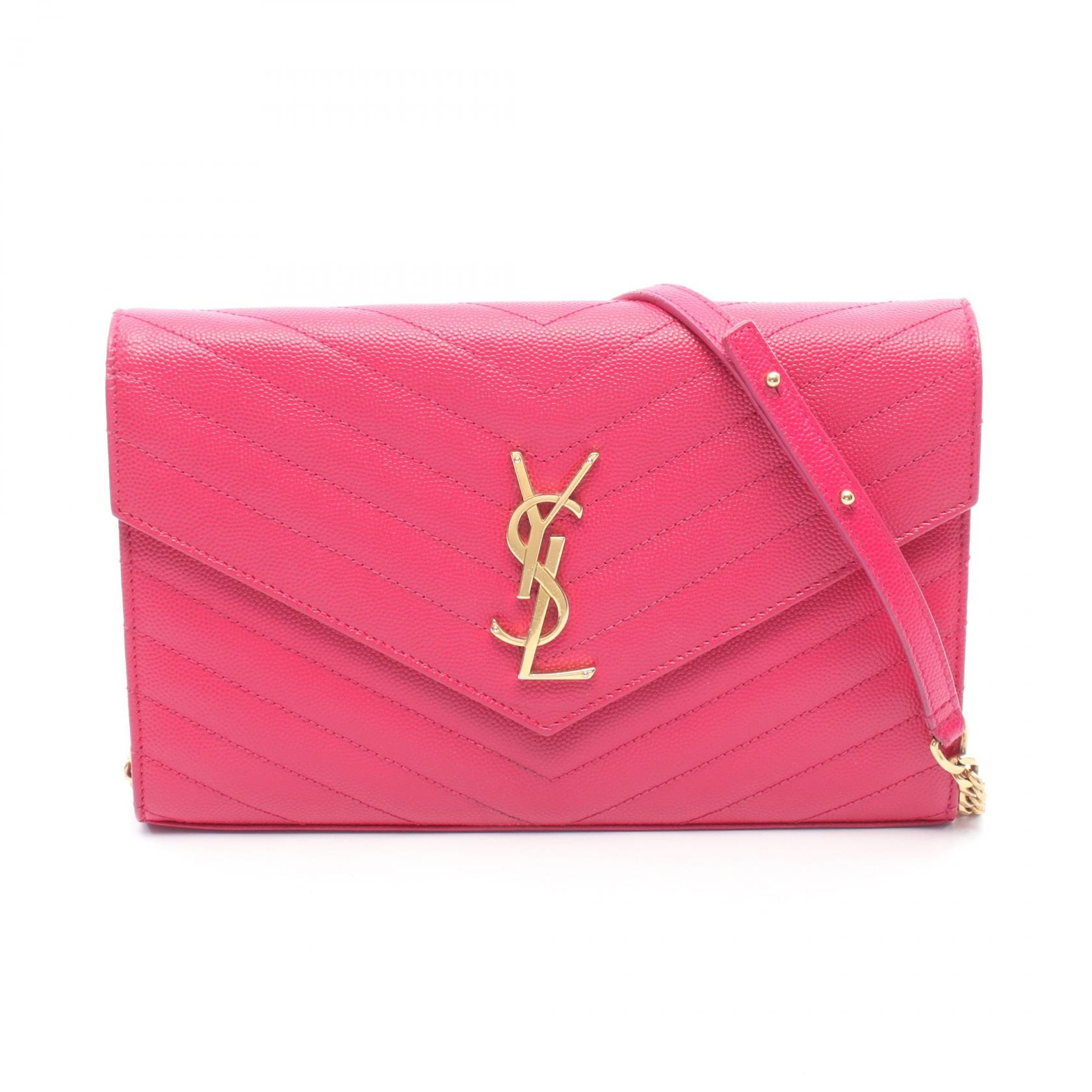 サンローランパリ SAINT LAURENT PARIS カサンドラ クラシック ショルダーバッグ バッグ レザー レディース レッド系 377828 【中古】