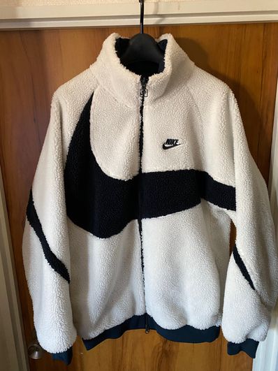 Nike Big Swoosh Reversible Boa Jacket "Sail/Dark Obsidian"