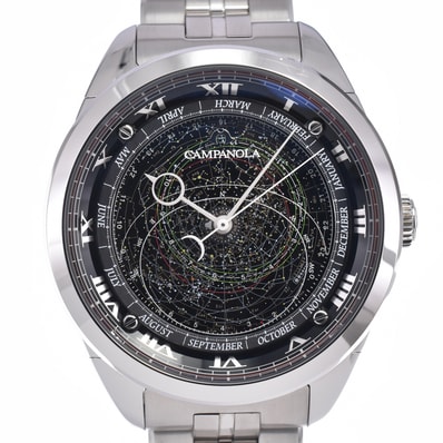 シチズン CITIZEN T022391/AO4010-51E カンパノラ コスモサイン コレクション 星座盤 ブラック クォーツ メンズ 美品 箱 腕時計 N#148843