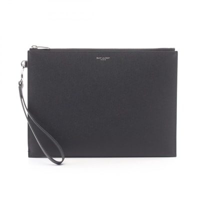 サンローランパリ SAINT LAURENT PARIS ジップタブレットホルダー セカンドバッグ クラッチバッグ バッグ レザー メンズ ブラック系 683865BTY0N1000 【新品】
