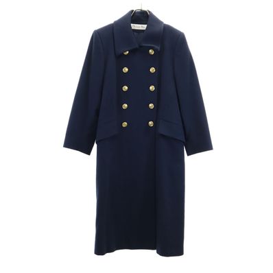 Christian Dior クリスチャンディオール 90s USA製 オールド ロロピアーナ ラムウール ダブル コート 6 ネイビー