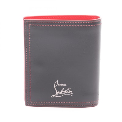クリスチャンルブタン Christian Louboutin 二つ折り財布 財布 レザー レディース ブラック系 / レッド系 【中古】