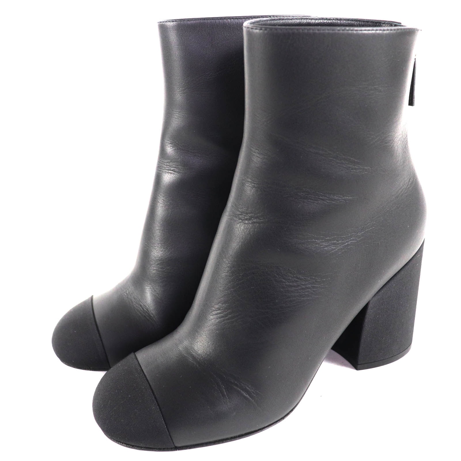 極美品 シャネル アンクルブーツ ブラック レディース 36 22K G39529