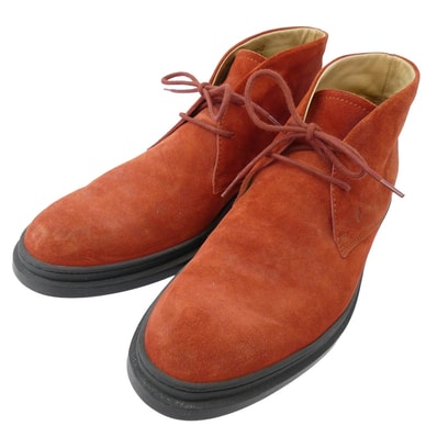TOD’S トッズ ブーツ スエード チャッカブーツ オレンジ系 8【中古】