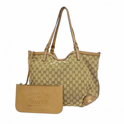 【6dc3381-k】グッチ トートバッグ GGキャンバス 247209 キャンバス ブラウン シャンパンゴールド金具【中古】レディース