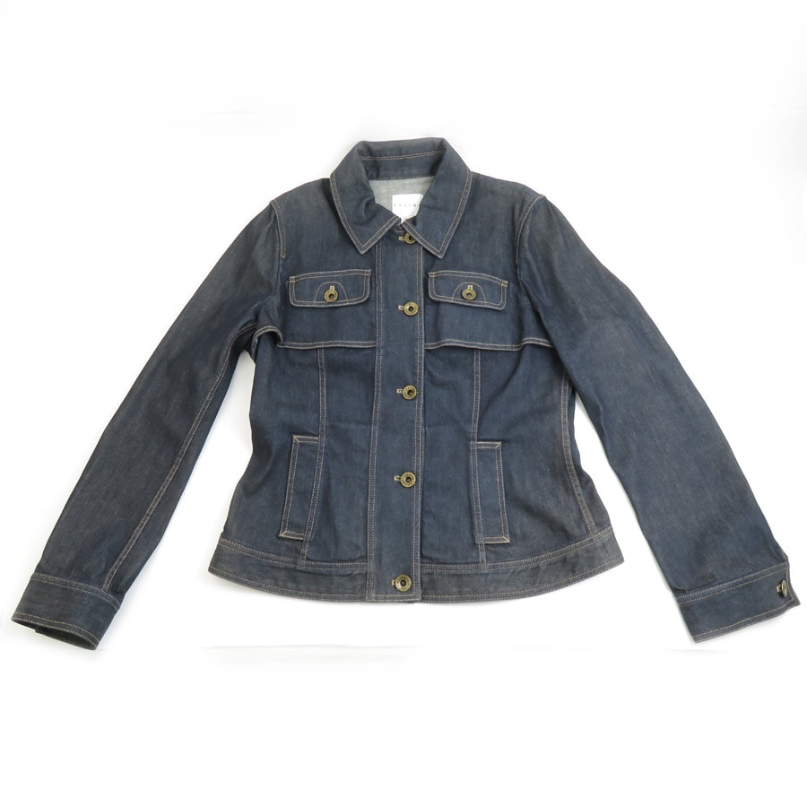 セリーヌ CELINE デニムジャケット Gジャン デニム インディゴブルー レディース【中古】 55787m