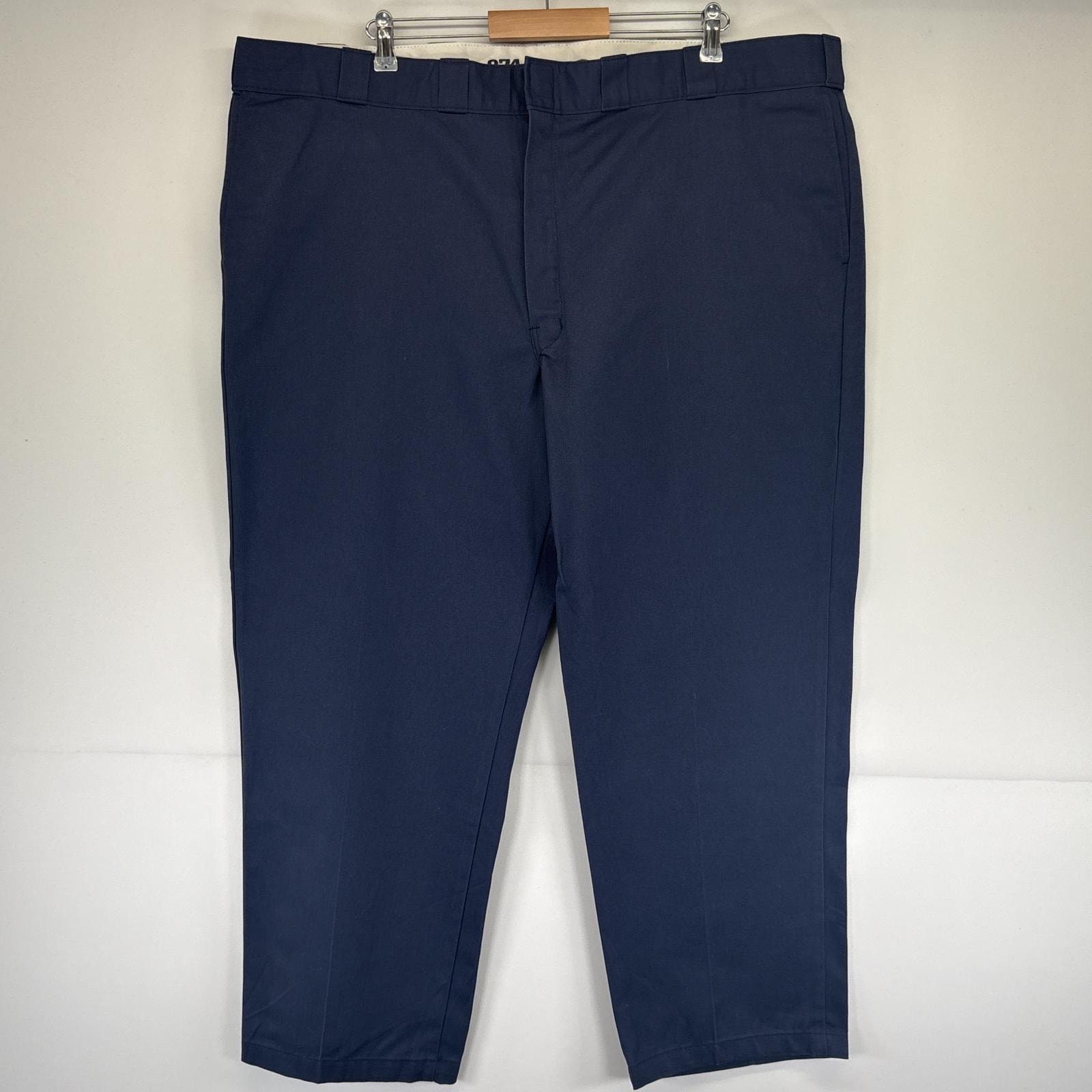 古着 ディッキーズ Dickies ワークパンツ 874 チノパン ワンポイントロゴ 大きいサイズ オリジナルフィット w48 L30  ネイビー メンズ