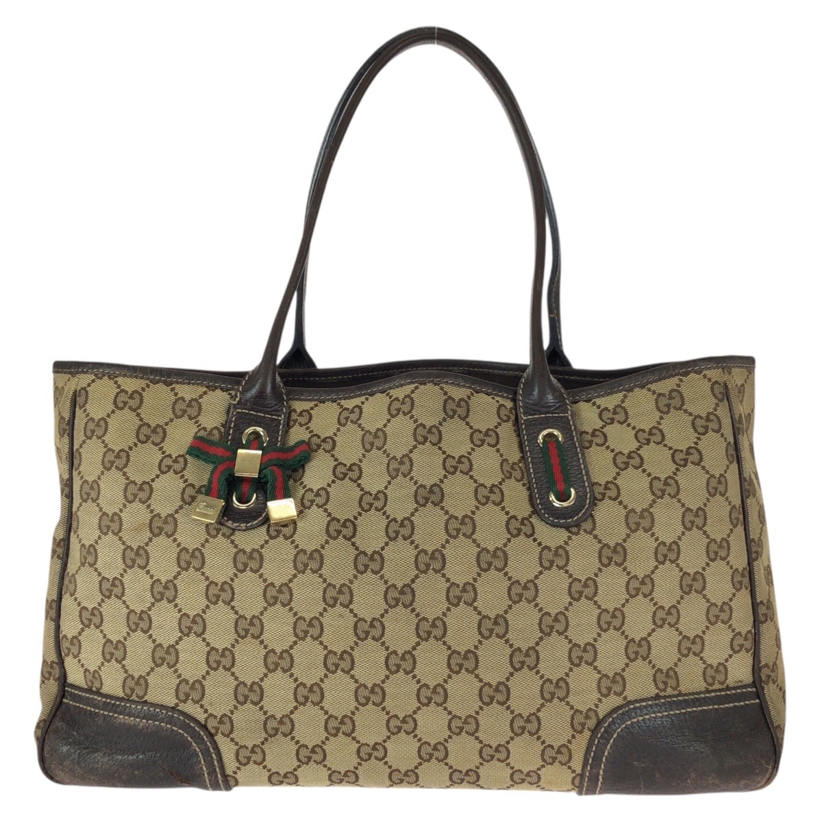GUCCI グッチ シェリーライン プリンシー ベージュ ブラウン ゴールド金具 GGキャンバス レザー/ トートバッグ ハンドバッグ 600975 【中古】