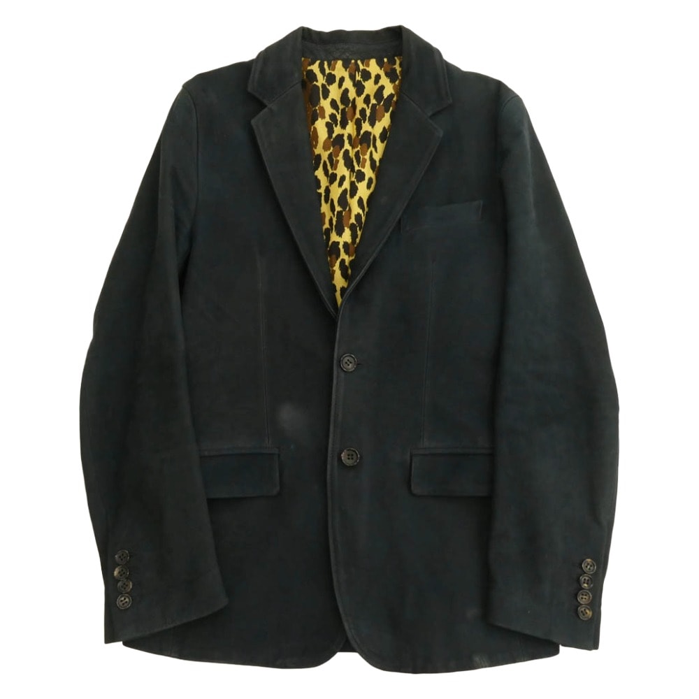 WACKO MARIA ワコマリア ジャケット ヌバック レザー 牛革 テーラード ジャケット ネイビー系 S【中古】