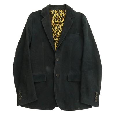 WACKO MARIA ワコマリア ジャケット ヌバック レザー 牛革 テーラード ジャケット ネイビー系 S【中古】