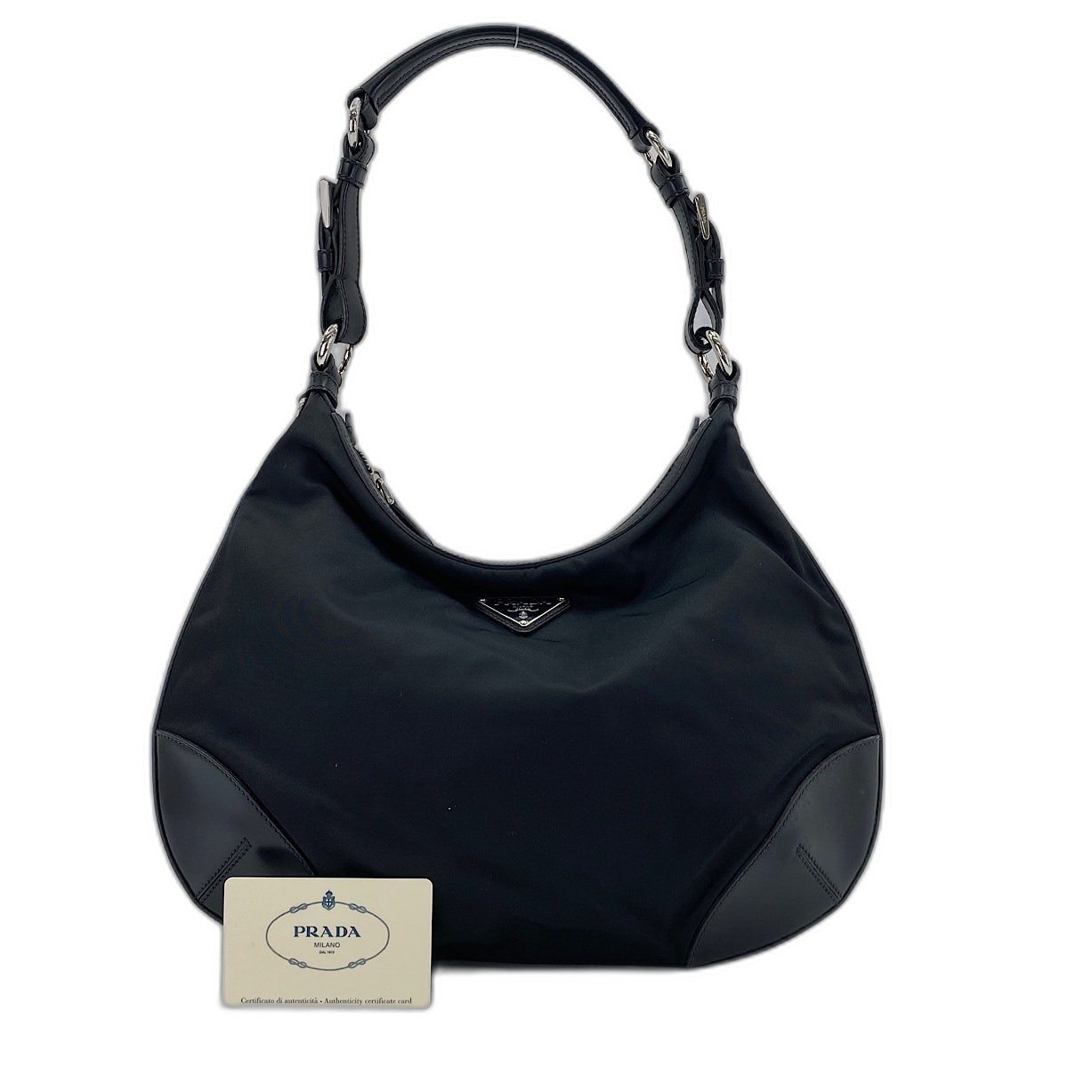 プラダ PRADA 三角プレート ショルダーバッグ ナイロン【中古】