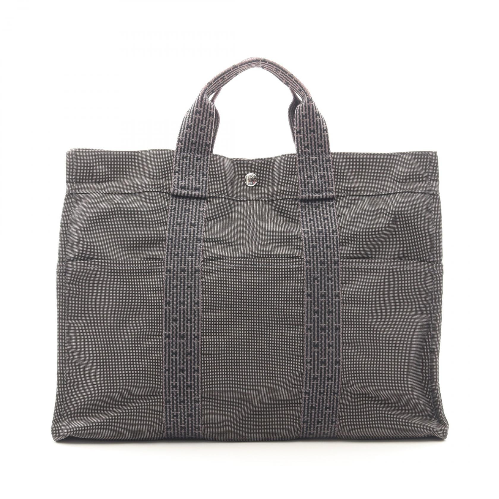 エルメス HERMES エールラインMM トートバッグ バッグ キャンバス ナイロンキャンバス メンズ レディース グレー系 【中古】