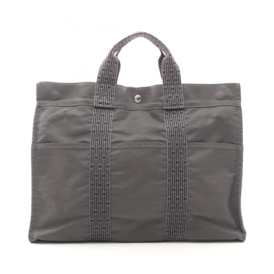 エルメス HERMES エールラインMM トートバッグ バッグ キャンバス ナイロンキャンバス メンズ レディース グレー系 【中古】