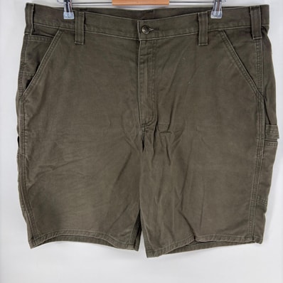 古着 カーハート Carhartt パンツ ハーフ ペインター ワーク ジッパーフライ ショート ワンポイントロゴ w40 ブラウン系 メンズ