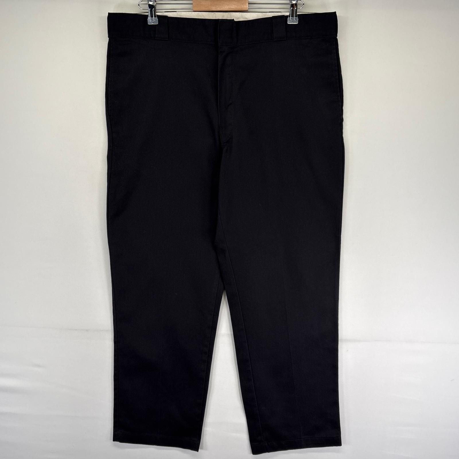 古着 ディッキーズ Dickies パンツ チノパン ジッパーフライ ストレート 大きいサイズ スラックス 874 w40 L30  ブラック系 メンズ