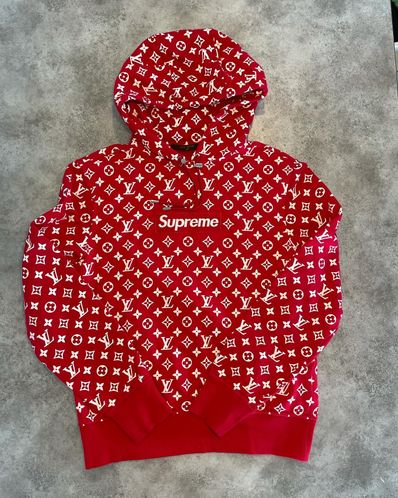Supreme / Louis Vuitton Box Logo Hooded Sweatshirt "Red"