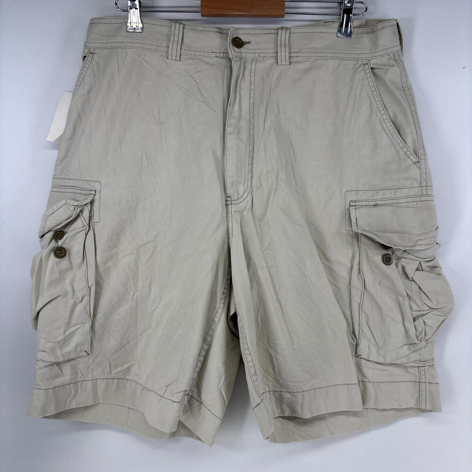 古着 デッドストック ポロ・ラルフローレン POLO RALPH LAUREN パンツ タグ付き ポロチノ カーゴパンツ ハーフ w36 アイボリー メンズ