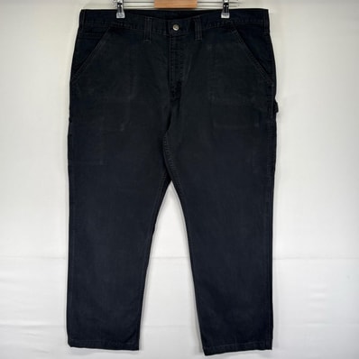 古着 カーハート Carhartt パンツ ペインター ハンマーループ ワンポイントロゴ 大きいサイズ W42 L30 ブラック系 メンズ