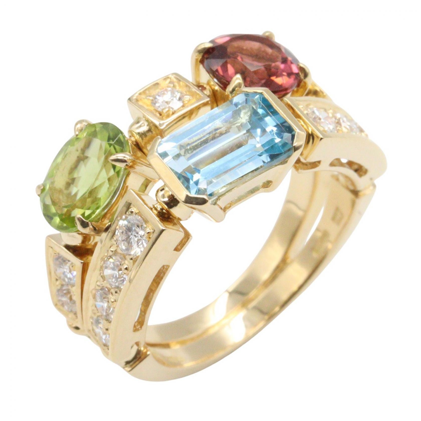 ブルガリ BVLGARI アレグラ プレシャス リング リング・指輪 ジュエリー K18(イエローゴールド) ダイヤモンド ペリドット / ブルートパーズ / トルマリン レディース ゴールド系 / ブルー系 / クリア系 / グリーン系 / パープル系
