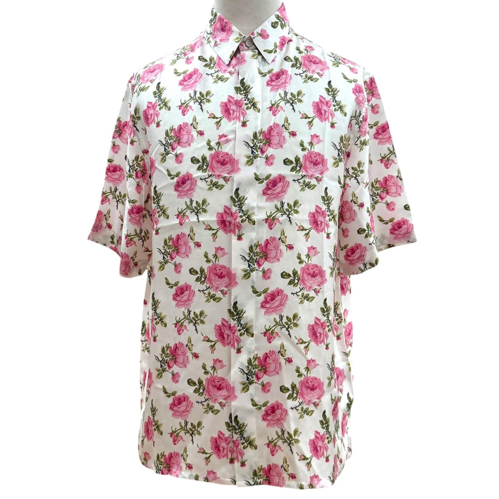 極美品 ディオール オム 半袖シャツ ピンク 39 193C545A5630
