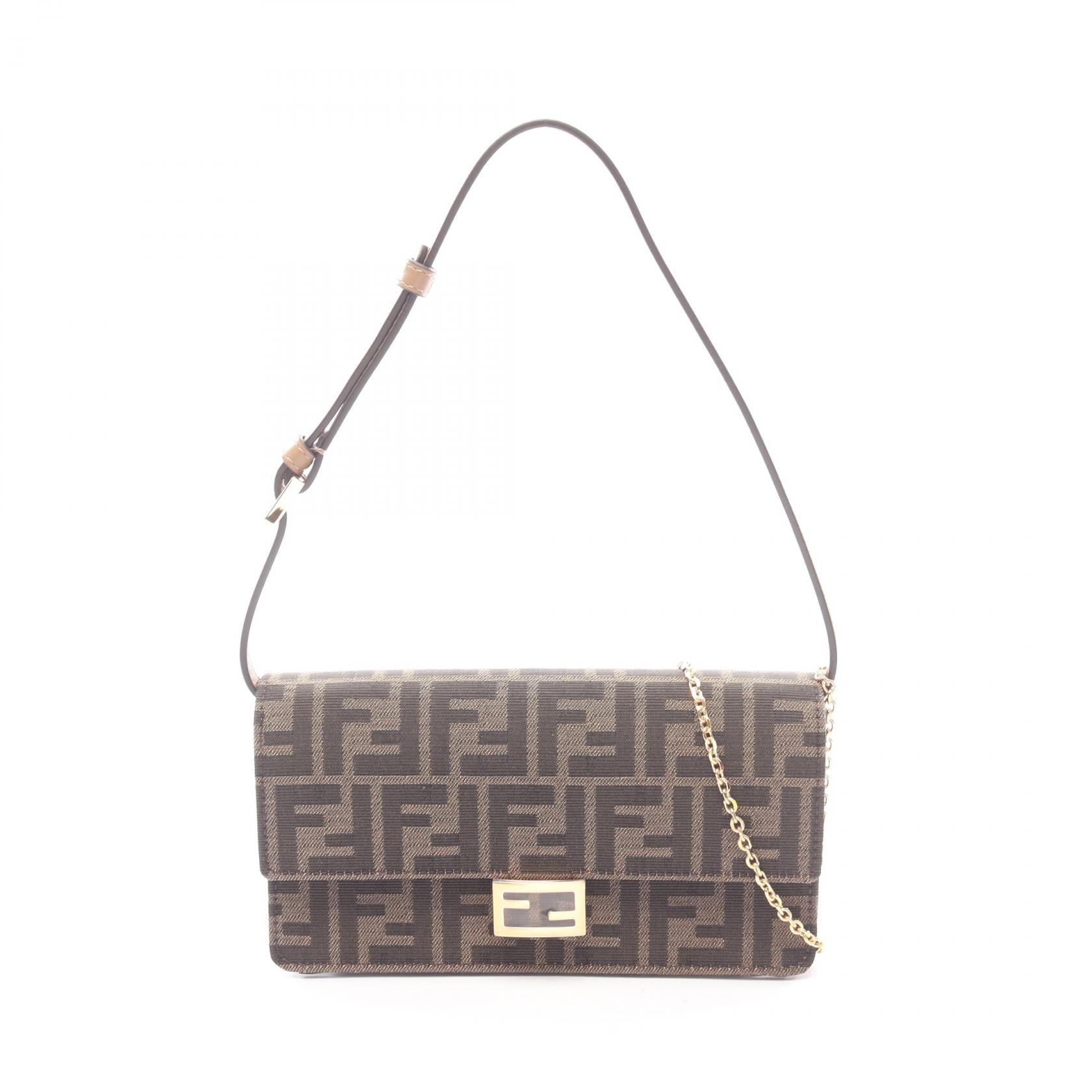 フェンディ FENDI バゲット ズッカ 2WAY ショルダーバッグ バッグ キャンバス レザー レディース ブラウン系 8M0498A98PF0A6E 【新品】