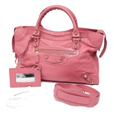 BALENCIAGA Giant City Handbag Lambskin "Pink"