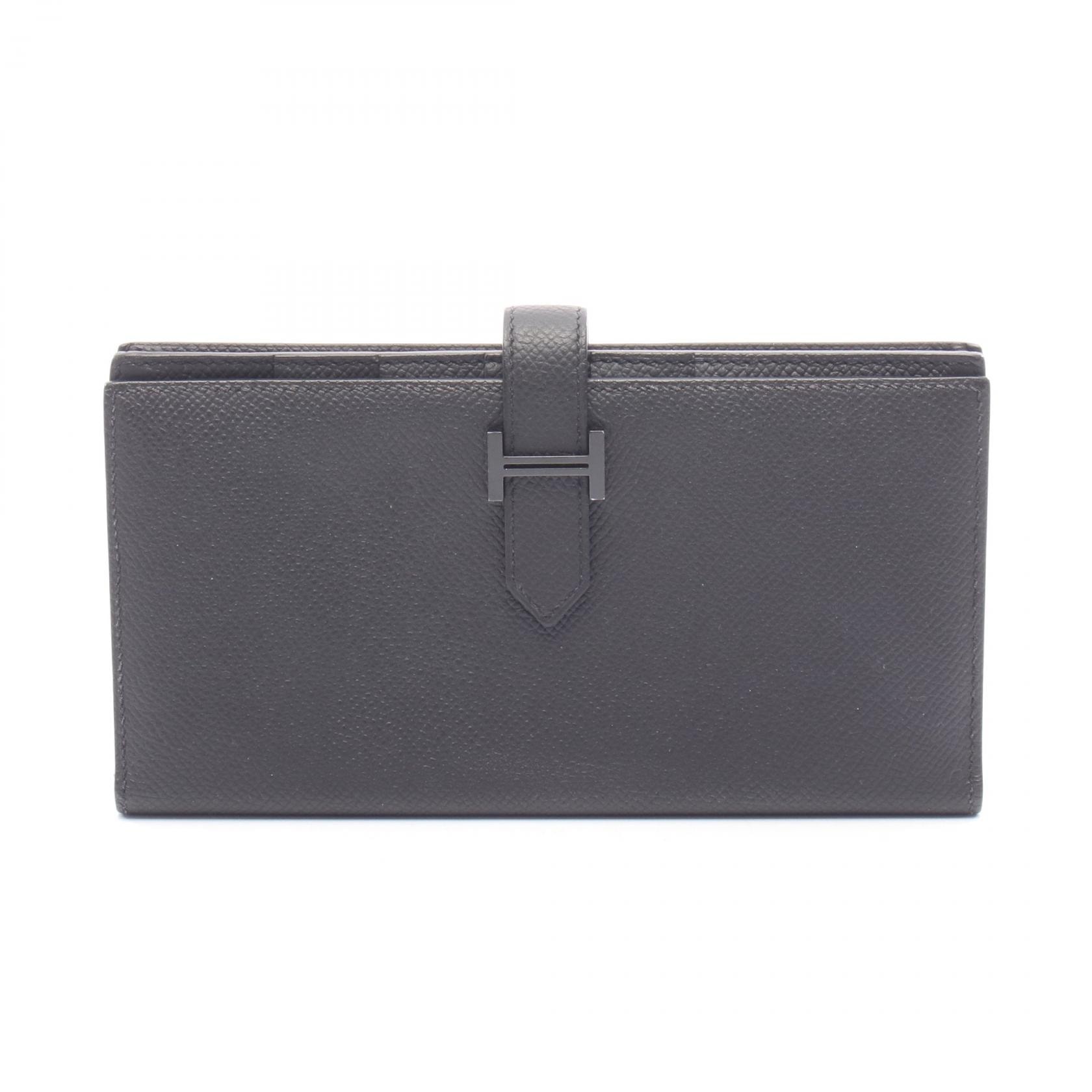 エルメス HERMES ベアンスフレ 二つ折り長財布 財布 レザー ヴォーエプソン ヴォーエプソン U刻印(2022年製造) レディース ブラック系 【中古】