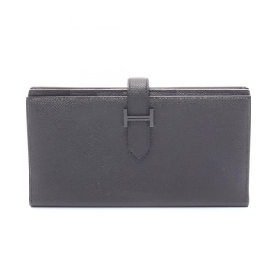 エルメス HERMES ベアンスフレ 二つ折り長財布 財布 レザー ヴォーエプソン ヴォーエプソン U刻印(2022年製造) レディース ブラック系 【中古】