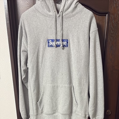 Supreme Bandana Box Logo Hooded Sweatshirt "Grey"