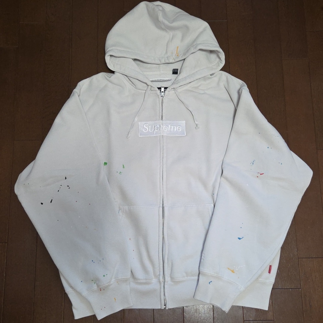 Supreme x MM6 Maison Margiela Box Logo Zip Up Hooded Sweatshirt "White"