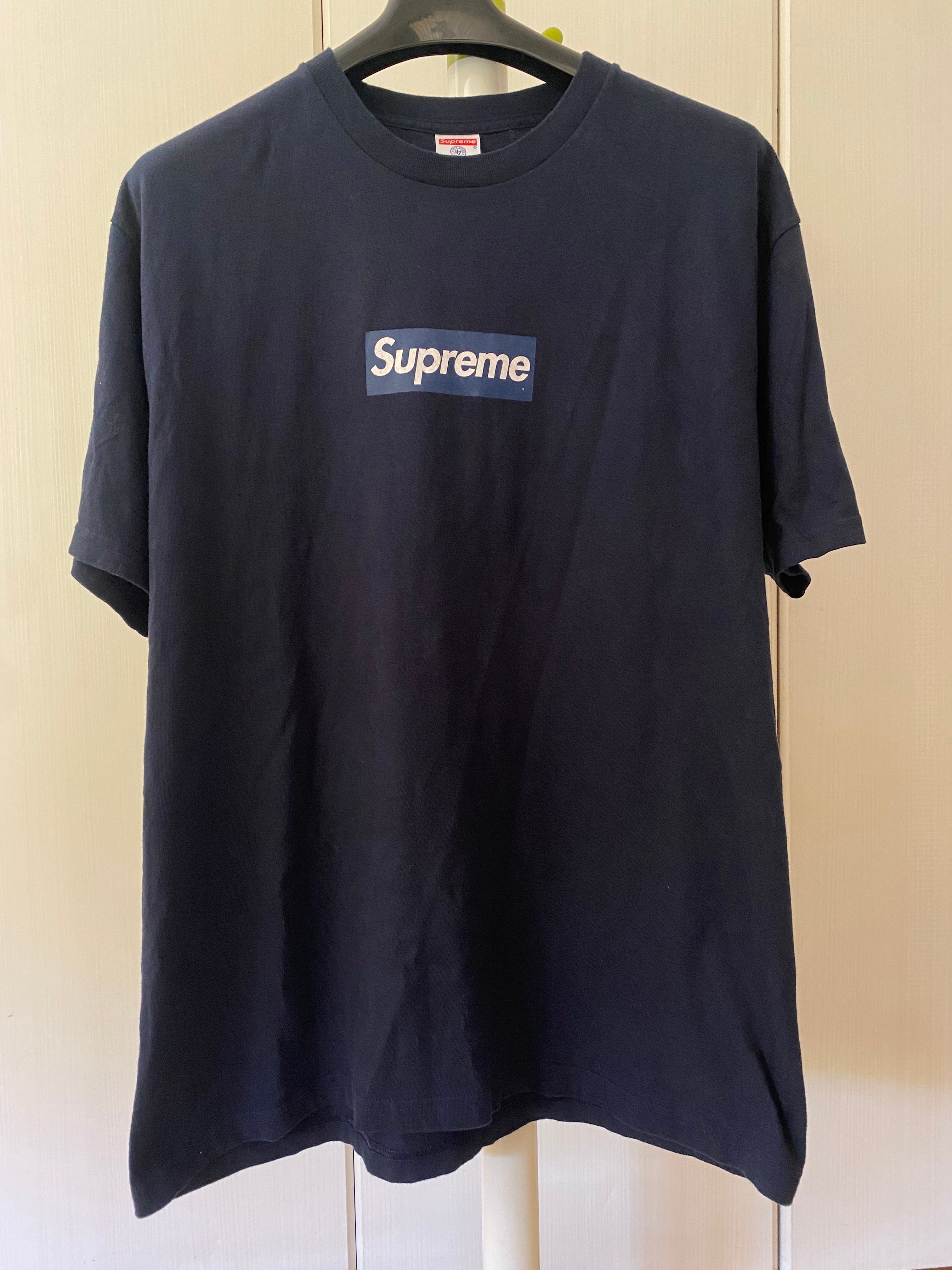 Supreme New York Yankees Box Logo Tee "Navy"