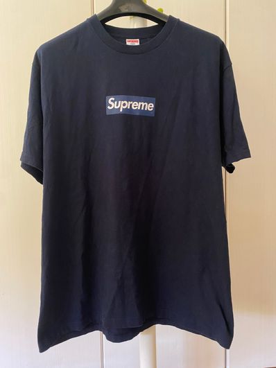 Supreme New York Yankees Box Logo Tee "Navy"