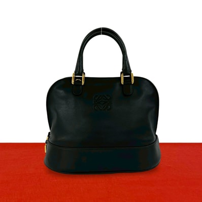 LOEWE ロエベ アナグラム ロゴ レザー ハンドバッグ ブラック
453-8