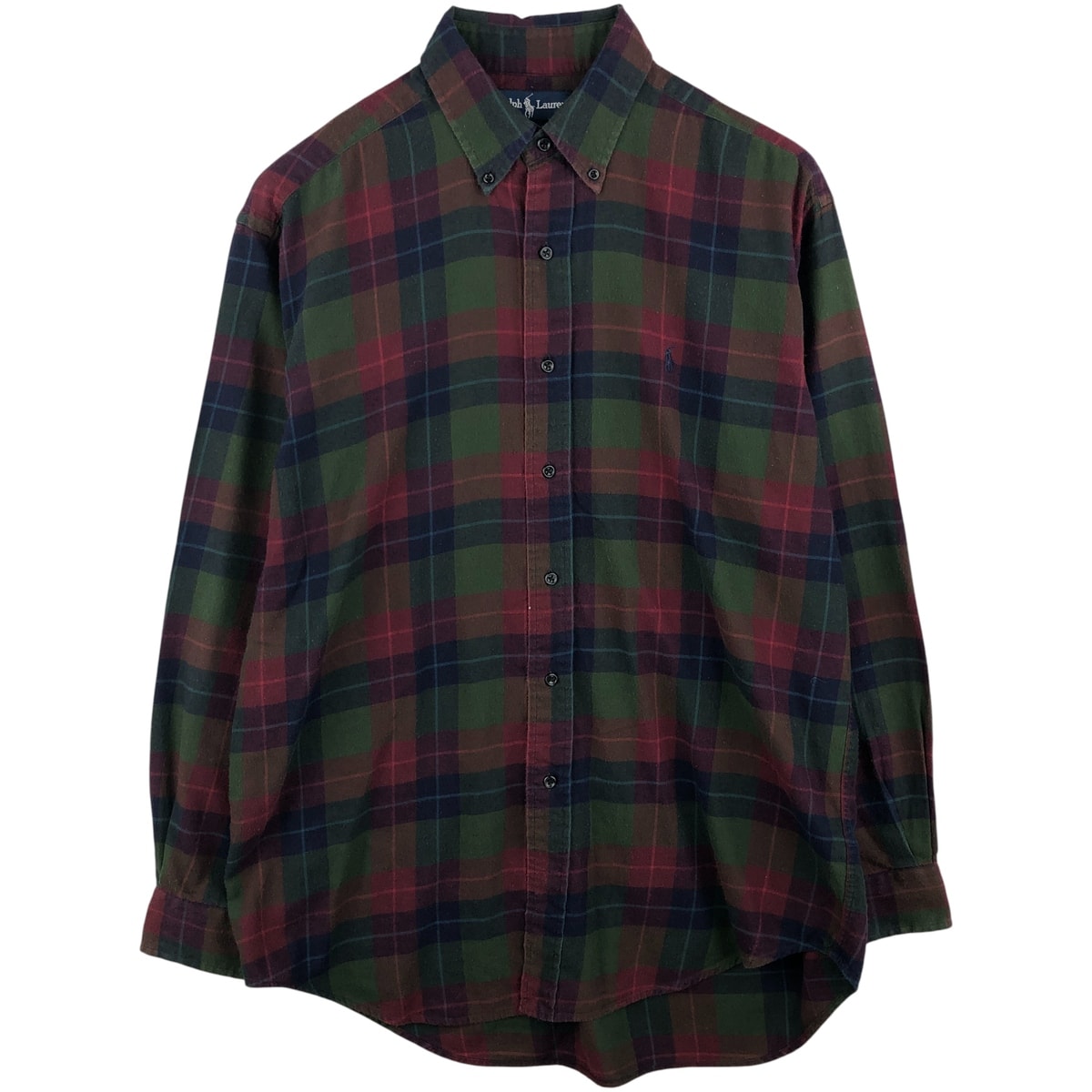 古着 ラルフローレン Ralph Lauren BLAKE チェック柄 長袖 ボタンダウン ライトネルチェックシャツ メンズM相当/eaa459575