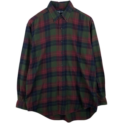 古着 ラルフローレン Ralph Lauren BLAKE チェック柄 長袖 ボタンダウン ライトネルチェックシャツ メンズM相当/eaa459575