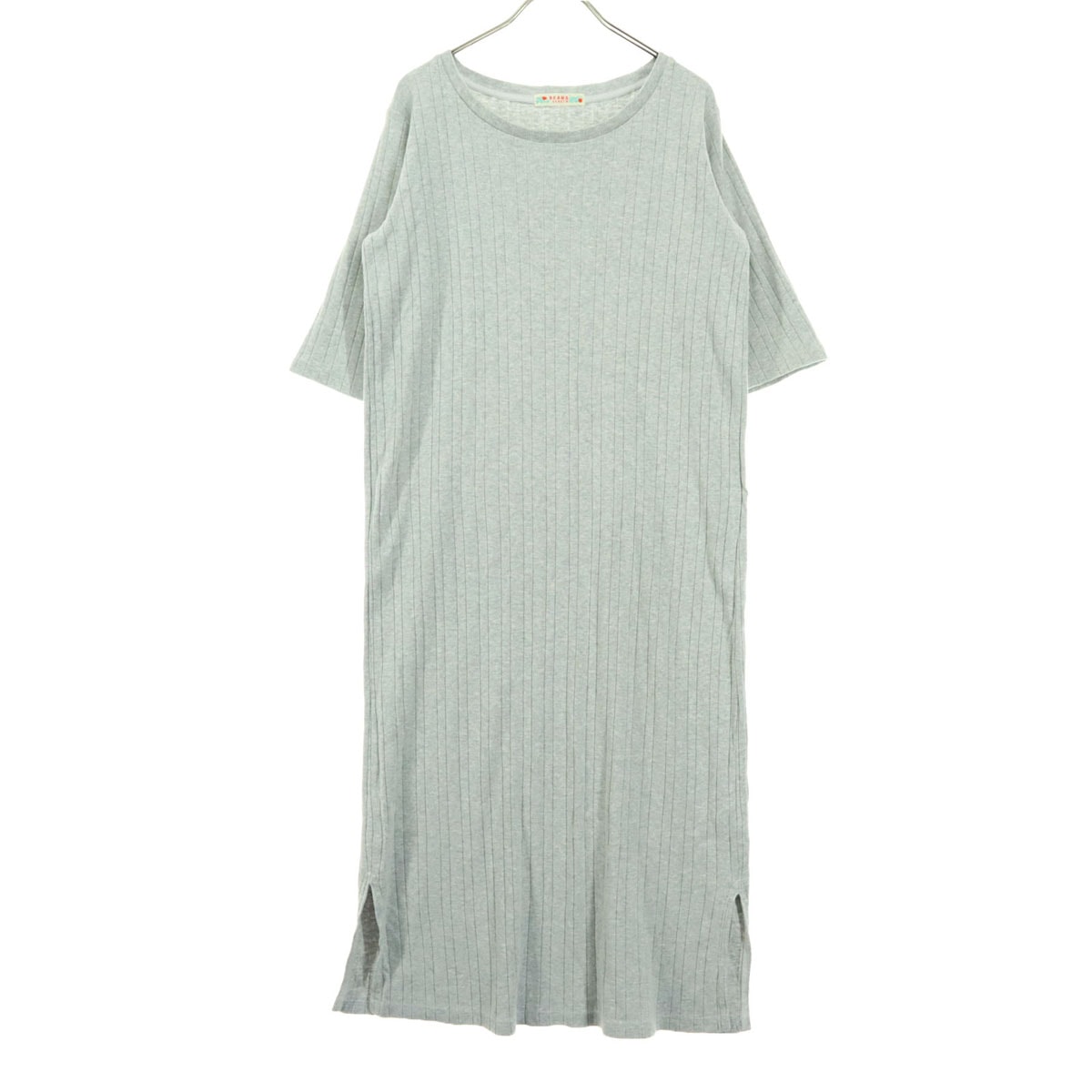 美品 BEAMS HEART ビームスハート 5分袖 ロングワンピース グレー