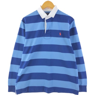 古着 ラルフローレン Ralph Lauren POLO RALPH LAUREN CLASSIC FIT ボーダー柄 長袖 ラガーシャツ メンズL相当/eaa530789