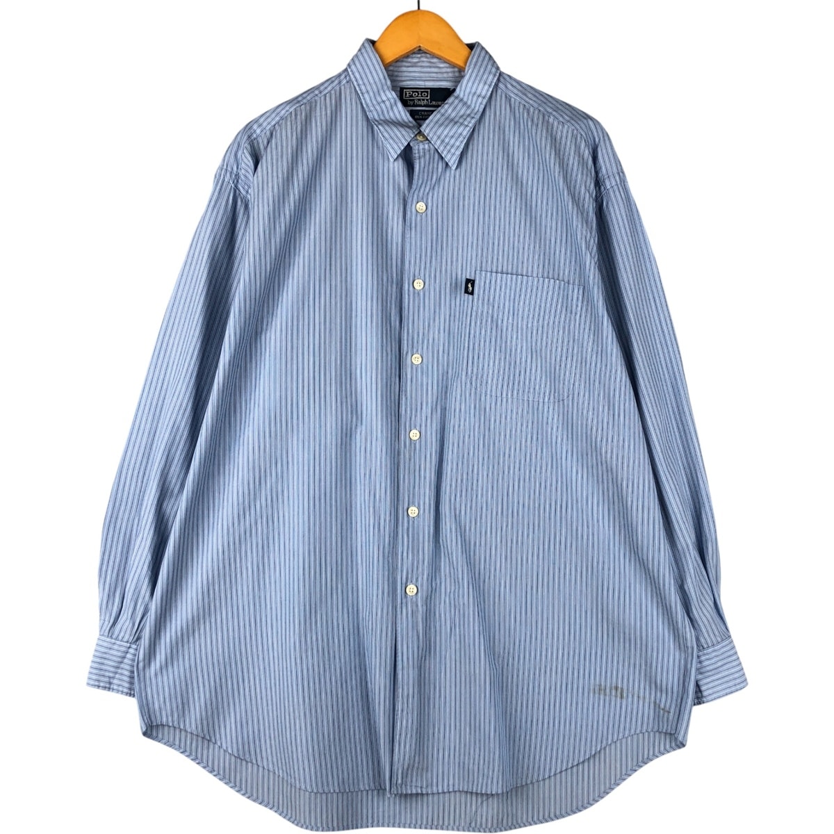 古着 ラルフローレン Ralph Lauren POLO by Ralph Lauren CRANE 長袖 ストライプシャツ メンズXL相当/eaa600204