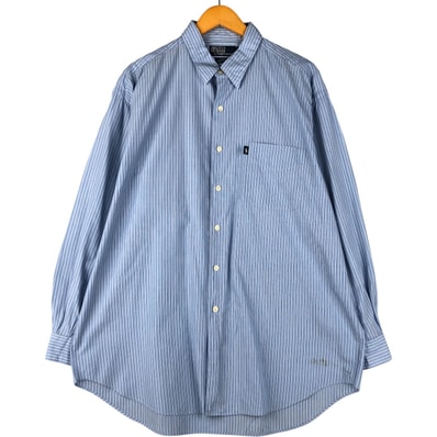 古着 ラルフローレン Ralph Lauren POLO by Ralph Lauren CRANE 長袖 ストライプシャツ メンズXL相当/eaa600204