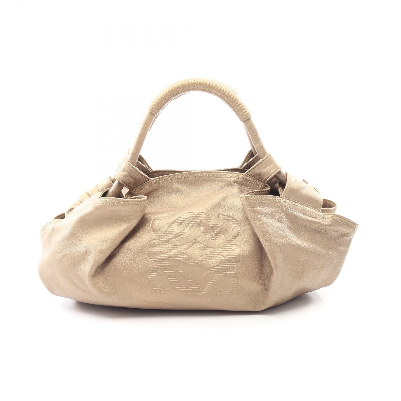 ロエベ LOEWE ナッパアイレ ハンドバッグ バッグ レザー レディース ゴールド系 【中古】